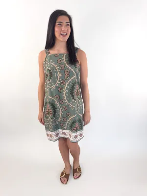 Tapestry Sage Shift Dress