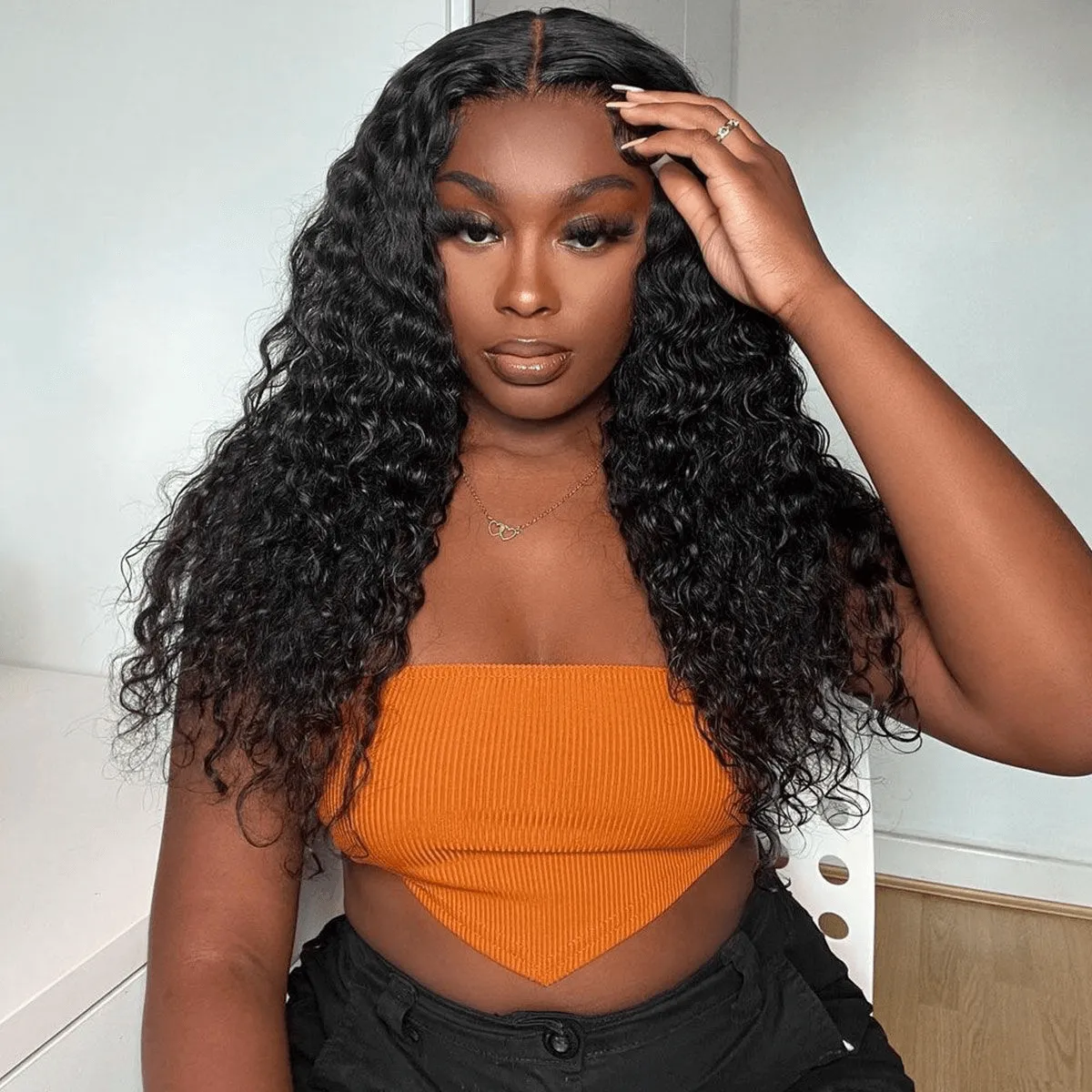 Tuneful 13x4 Undetectable HD Lace Full Frontal Wigs Human Hair 5x5 HD Lace Closure Deep Wave Wigs