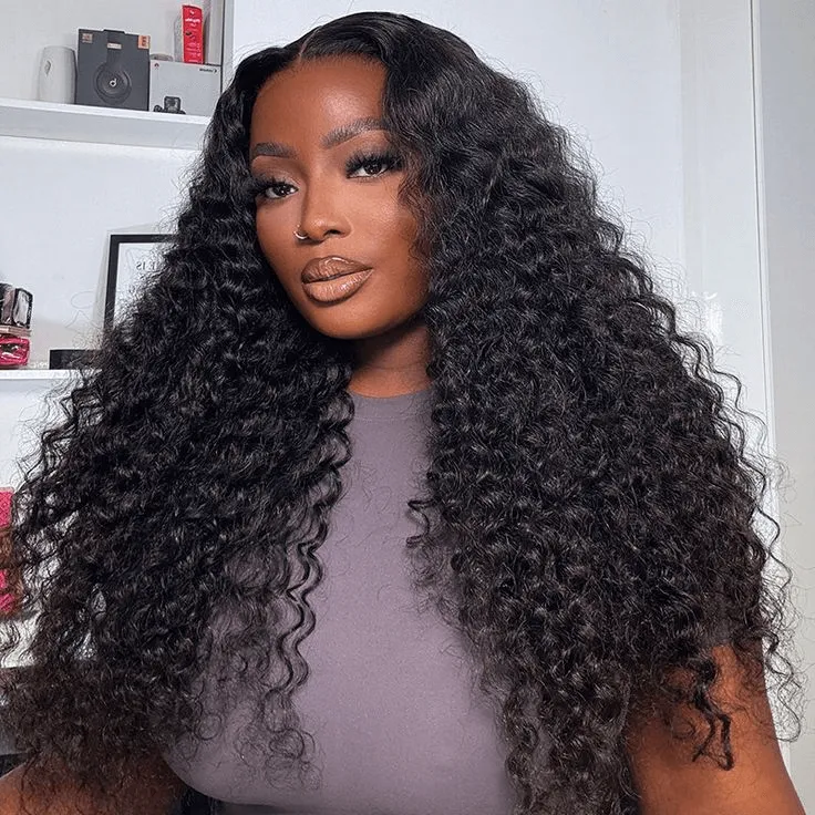 Tuneful 13x4 Undetectable HD Lace Full Frontal Wigs Human Hair 5x5 HD Lace Closure Deep Wave Wigs