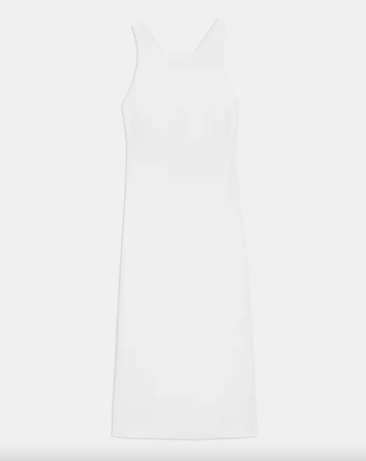 Viscose Cross-Back Sheath Dress - White