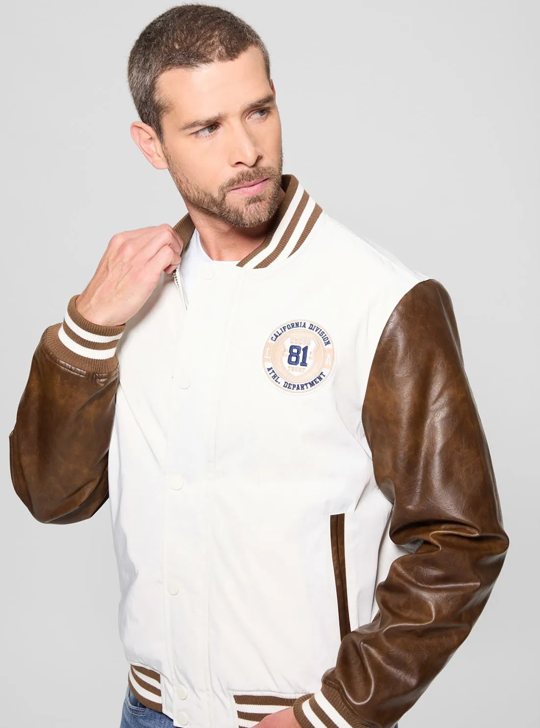 White Varsity Bomber Jacket