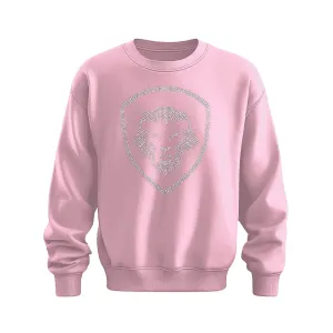 Women's Rhinestone Pink and Silver Valuetainment Performance Crewneck Sweatshirt